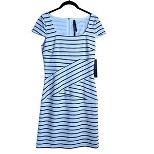 MARC NEW YORK NWT Striped Diagonal Dress Size 4 in Black and White